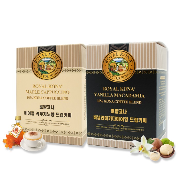 [한국 단독상품] NEW 프리미엄 10% 하와이 코나커피_로얄코나 드립백 커피 2종 세트